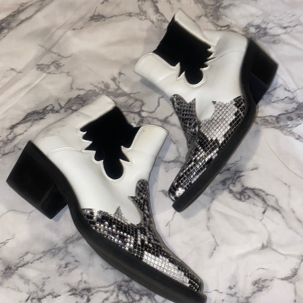 Ankle Snake Skin Boots